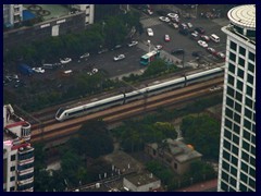 Fast speed train seen from from Shun Hing Square.